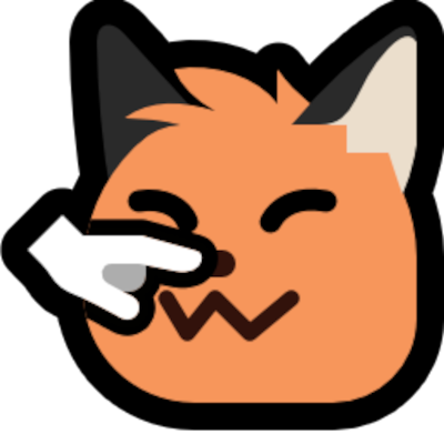 the emoji of a happy neofox being booped on the nose