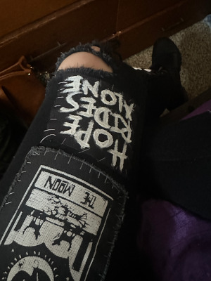 the hope rides alone patch on the left thigh of my pants